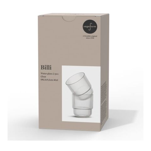 Billi vaso de agua 400 ml set de 2 Transparente | sin montaje de publicidad