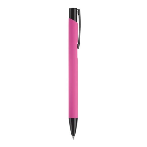 Bolígrafo Alicante tacto suave Rosa-Negro | Grabado | 90 grados del clip | 87 mm x 8 mm | no disponible