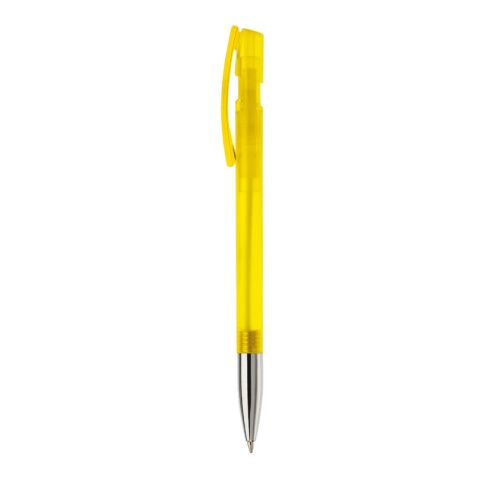 Bolígrafo Nash MT Transparente Amarillo-Amarillo | Tampografía 1 color | on the clip | 30 mm x 5 mm | no disponible