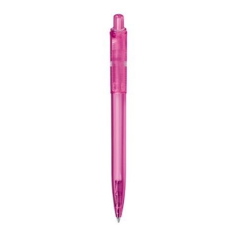 Bolígrafo Ducal Clear transparente Rosa-Rosa | Impresión De Pantalla 1 color | 90 grados del clip | 40 mm x 25 mm | no disponible
