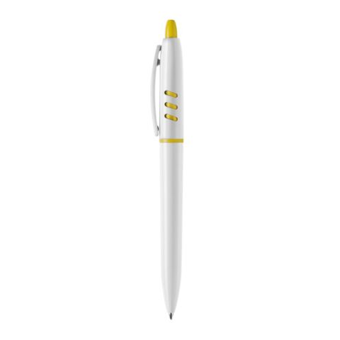 Bolígrafo S30 opaco Blanco-Amarillo | Impresión De Pantalla 1 color | 270 grados del clip | 40 mm x 25 mm | no disponible