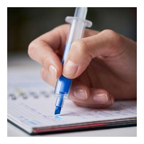 Marcador Jeringa Azul / Blanco-Azul / Blanco | Tampografía 1 color | cara 1 | 50 mm x 8 mm | no disponible