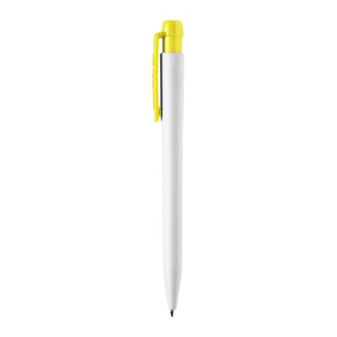 Bolígrafo Ingeo TM Pen opaco Blanco-Amarillo | Impresión De Pantalla 1 color | 270 grados del clip | 45 mm x 25 mm | no disponible
