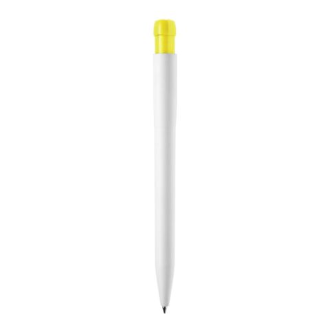 Bolígrafo Ingeo TM Pen opaco Blanco-Amarillo | Impresión De Pantalla 1 color | 270 grados del clip | 45 mm x 25 mm | no disponible