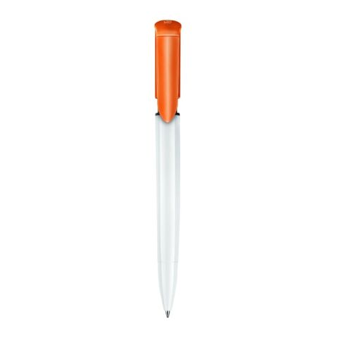 Bolígrafo S40 Colour opaco Blanco-Naranja | Tampografía 1 color | 90 grados del clip | 40 mm x 8 mm | no disponible