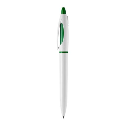 Bolígrafo S! opaco Blanco-Verde | Tampografía 1 color | on the clip | 30 mm x 5 mm | no disponible