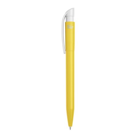 Bolígrafo S45 Bio opaco Amarillo-Blanco | Tampografía 1 color | on the clip | 25 mm x 6 mm | no disponible