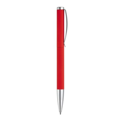 Bolígrafo metálico Modena tacto suave Rojo / Blanco | Grabado | 180 grados del clip | 40 mm x 6 mm | no disponible