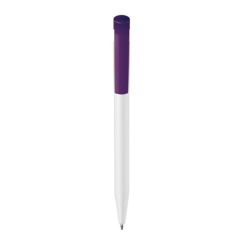 Bolígrafo S45 opaco Blanco-Violeta transparente | Tampografía 1 color | on the clip | 25 mm x 6 mm | no disponible