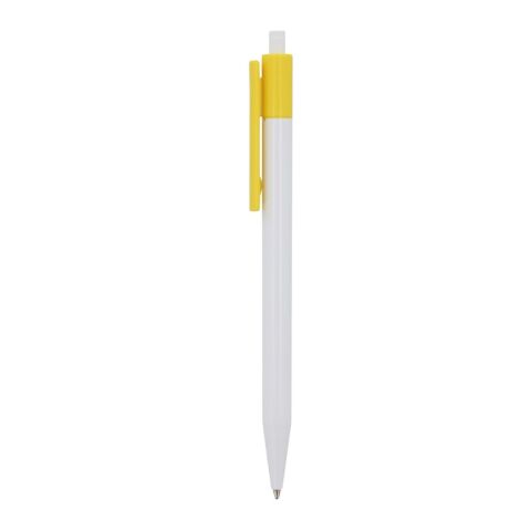 Bolígrafo Kuma color opaco Blanco-Amarillo | Impresión De Pantalla 1 color | en el cuerpo alineado con el clip | 45 mm x 25 mm | no disponible