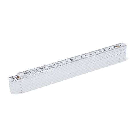 Regla plegable calibrada de 2 m Blanco | Tampografía 1 color | cara 1 | 65 mm x 18 mm