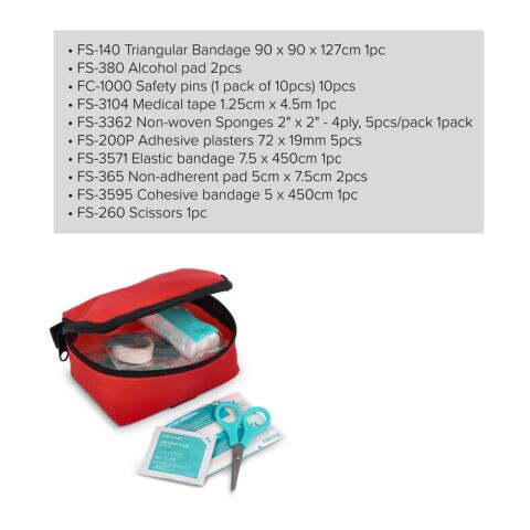 Botiquín de primeros auxilios 16 piezas Fuji Rojo | sin montaje de publicidad | no disponible | no disponible