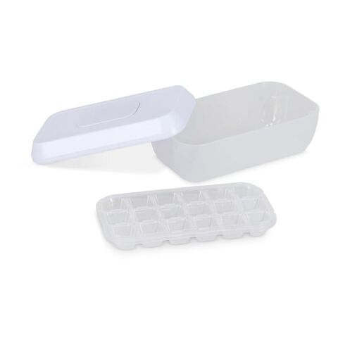 Bandeja para cubitos de hielo con botón de expulsión Blanco | sin montaje de publicidad | no disponible | no disponible