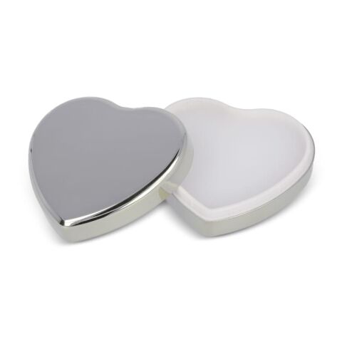 Bálsamo labial metálico plano en forma de corazón Plata | sin montaje de publicidad | no disponible | no disponible