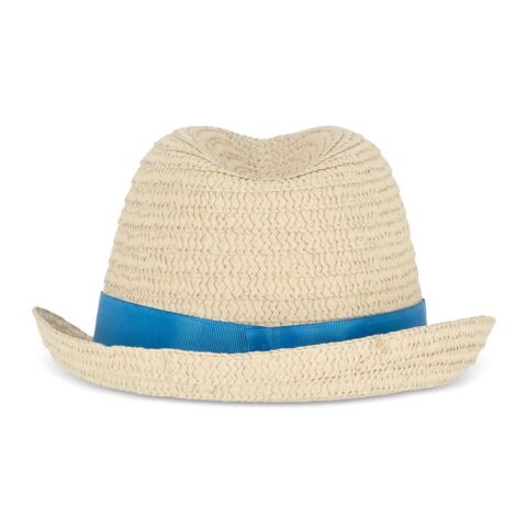 Sombrero de paja vegetal con banda de color Azul / Blanco | sin montaje de publicidad | no disponible | no disponible