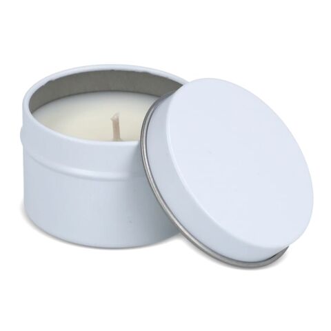 Vela aromática Dhyana a base de plantas en lata reciclada Blanco | sin montaje de publicidad | no disponible | no disponible