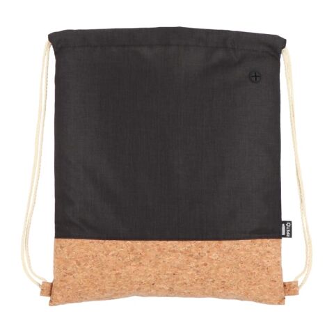 Bolsa con cordón R-PET y corcho 35 x 40cm Negro | sin montaje de publicidad | no disponible | no disponible