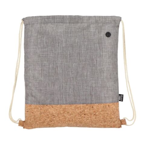 Bolsa con cordón R-PET y corcho 35 x 40cm Gris