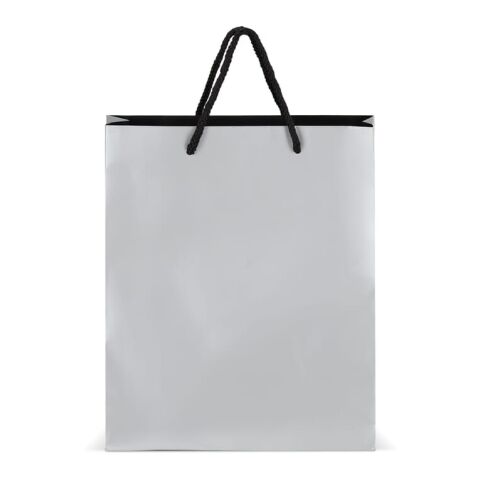 Bolsa de regalo de papel FSC 24 x 10 x 30 cm 200 g/m². Plata | sin montaje de publicidad | no disponible | no disponible