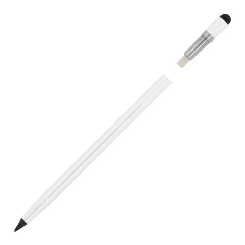 Lápiz de aluminio de larga duración con goma de borrar Blanco | Impresión Digital | cuerpo | 95 mm x 5 mm | no disponible