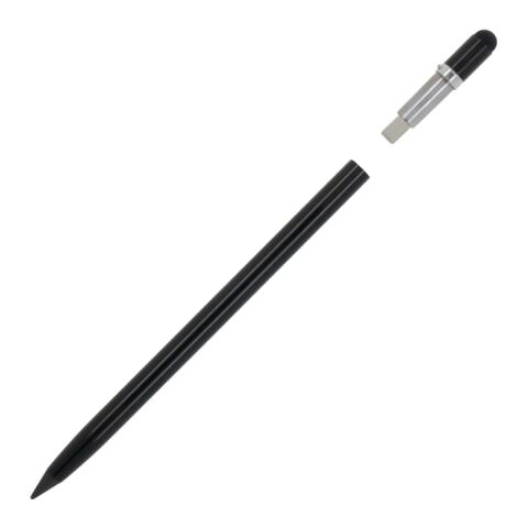 Lápiz de aluminio de larga duración con goma de borrar Negro | Impresión Digital | cuerpo | 95 mm x 5 mm | no disponible