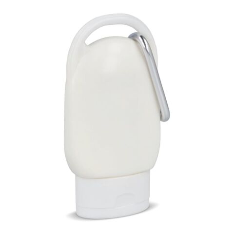 Loción solar con mosquetón SPF30 material reciclado Blanco | sin montaje de publicidad | no disponible | no disponible