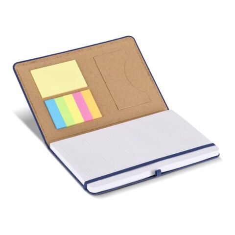 Cuaderno Olmo tapa dura PU A5 con notas adhesivas Azúl oscuro | sin montaje de publicidad | no disponible | no disponible
