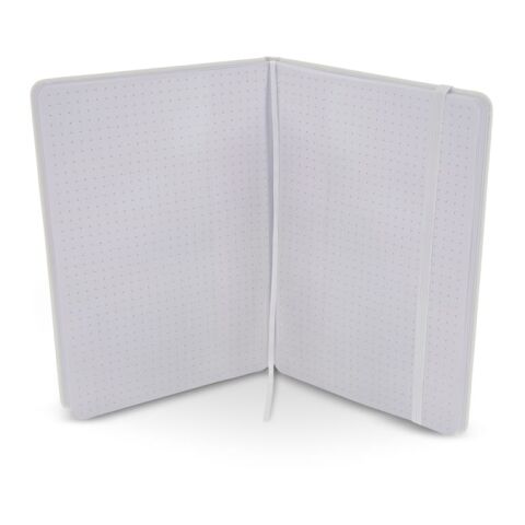 Cuaderno A5 PU con páginas de puntos cuadriculados FSC Blanco | sin montaje de publicidad | no disponible | no disponible