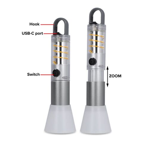 Linterna multifunción materiales reciclados Plateado | sin montaje de publicidad | no disponible | no disponible