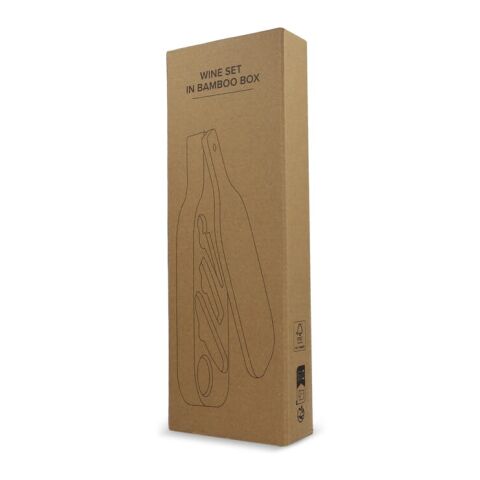Set de vino en caja de bambú Natural | sin montaje de publicidad | no disponible | no disponible