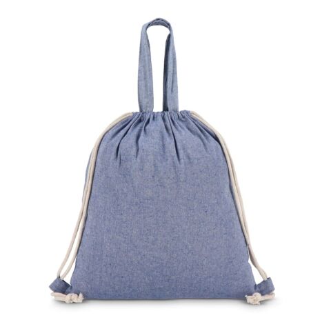 Bolsa de cordón algodón reciclado 38x42cm Azul / Blanco | sin montaje de publicidad | no disponible | no disponible | no disponible