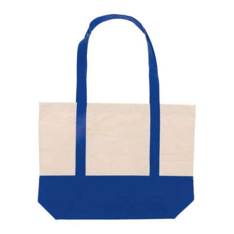 Bolsa de playa lona de algodón OEKO-TEX® 280g/m² 42x10x30cm Azul / Blanco | sin montaje de publicidad | no disponible | no disponible | no disponible