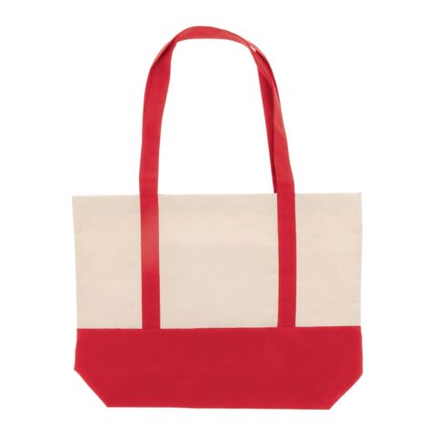 Bolsa de playa lona de algodón OEKO-TEX® 280g/m² 42x10x30cm Rojo / Blanco | sin montaje de publicidad | no disponible | no disponible | no disponible