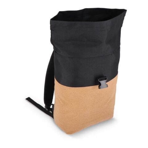 Mochila Rolltop corcho y R-PET 18L Negro | sin montaje de publicidad | no disponible | no disponible | no disponible