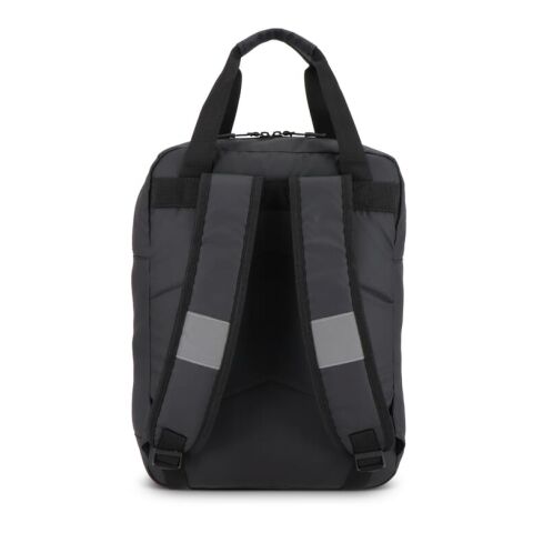 Mochila de R-PET 600D con revestimiento de PU, 27,5 x 12 x 37,5 cm, 12 litros negro | sin montaje de publicidad | no disponible | no disponible