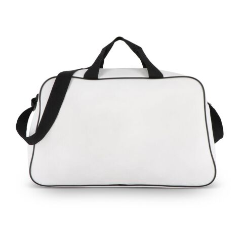 Bolsa deportiva y de viaje R-PET 600D, 48 x 25 x 28 cm, 30 litros Blanco-Negro