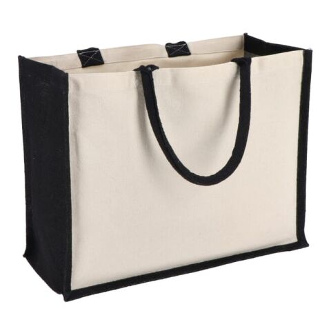 Bolsa de yute-algodón OEKO-TEX® 42,5 x 19 x 32 cm 320 g/m². Negro | sin montaje de publicidad | no disponible | no disponible