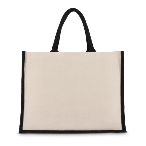 Bolsa de yute-algodón OEKO-TEX® 42,5 x 19 x 32 cm 320 g/m². Negro | sin montaje de publicidad | no disponible | no disponible