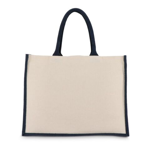 Bolsa de yute-algodón OEKO-TEX® 42,5 x 19 x 32 cm 320 g/m². Azúl oscuro | sin montaje de publicidad | no disponible | no disponible