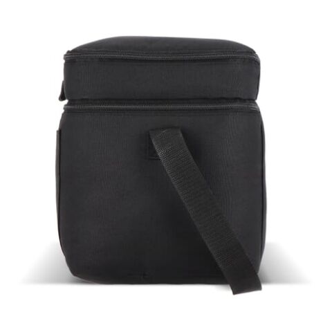 Bolsa térmica con doble compartimento R-PET 600D, 30 x 20 x 25 cm, 15 litros Negro