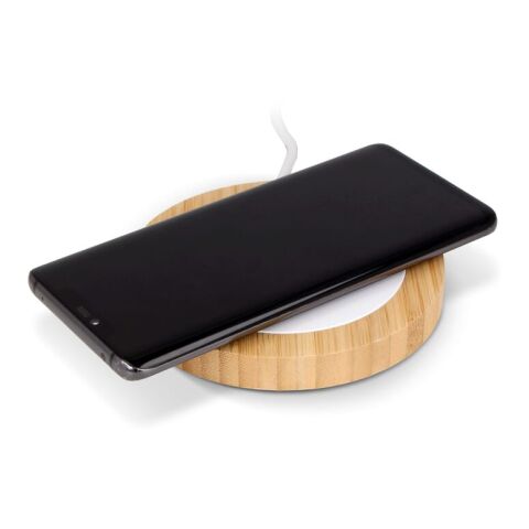 Cargador inalámbrico bambú y RABS 15W Blanco-Natural | sin montaje de publicidad | no disponible | no disponible | no disponible