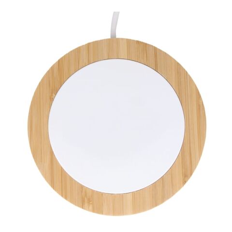 Cargador inalámbrico bambú y RABS 15W Blanco-Natural | sin montaje de publicidad | no disponible | no disponible | no disponible