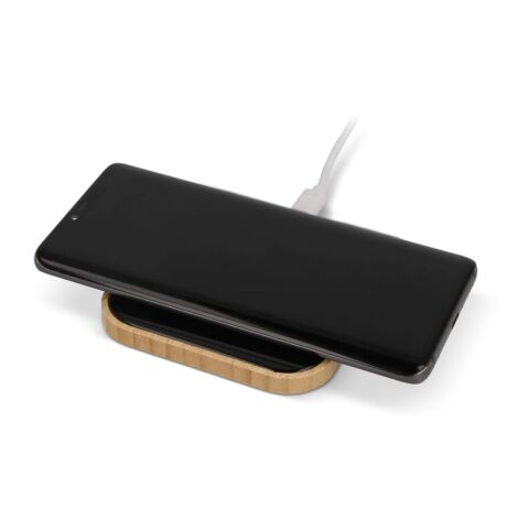 Cargador inalámbrico bambú y cristal 10W Negro | sin montaje de publicidad | no disponible | no disponible | no disponible