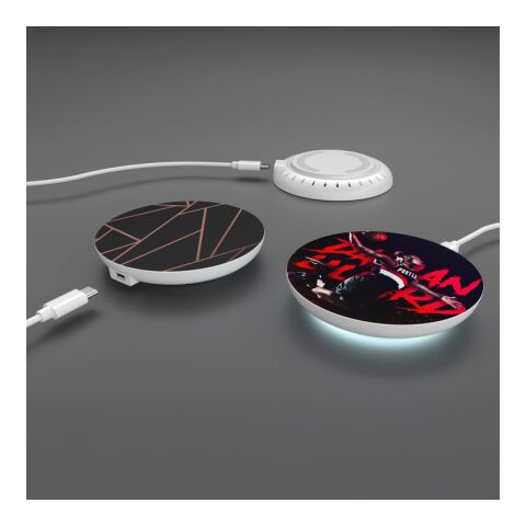 Cargador rápido inalámbrico de 15 W con indicador LED Blanco | sin montaje de publicidad | no disponible | no disponible