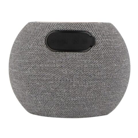 Altavoz de 5W y cargador inalámbrico de 15W R_PET &amp; Bamboo Gris | Impresión Digital | top | Ø 55 mm | no disponible