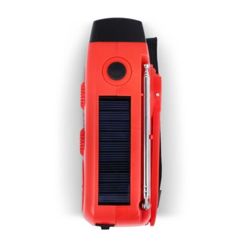 Radio de emergencia SafeSound Powerbank solar y de cuerda manual Rojo / Blanco | sin montaje de publicidad | no disponible | no disponible