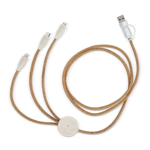 FSC cork 3 in 1 PD charging &amp; data cable Natural | sin montaje de publicidad | no disponible | no disponible | no disponible