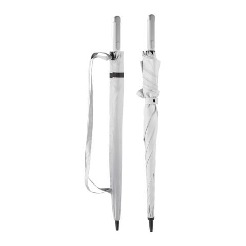 Paraguas cuadrado de 27” deluxe con manga Blanco | sin montaje de publicidad | no disponible | no disponible | no disponible