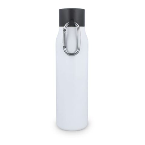 Botella térmica con mosquetón y acabado mate, 600 ml Blanco | sin montaje de publicidad | no disponible | no disponible
