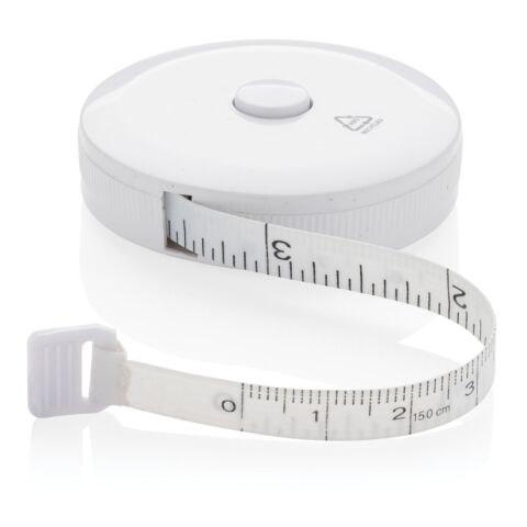 Cinta de sastre de plástico reciclado RCS blanco | sin montaje de publicidad | no disponible | no disponible